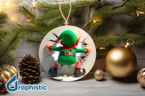 3D Cute ELF Christmas Ornament B 121: A Crafter's Review of Festive Illustrations