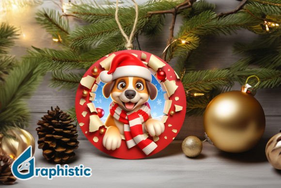 3D Dog Christmas Ornament Front 24: A Fresh Look at Illustrations