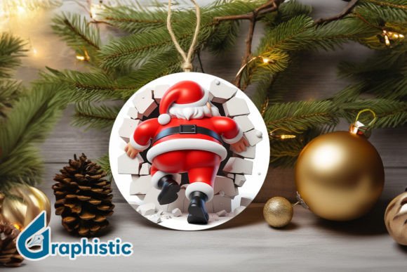 3D Santa Christmas Ornament Back 73 Illustrations