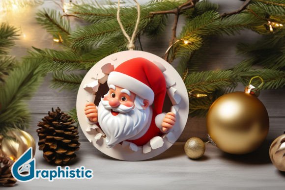 3D Santa Christmas Ornament Front 70 Illustrations Review