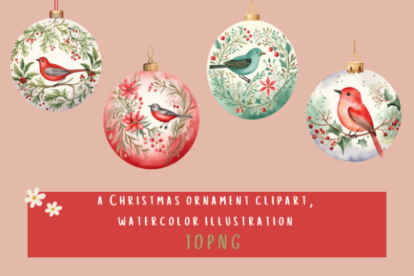A Christmas Ornament Clipart, Watercolor for Illustrations