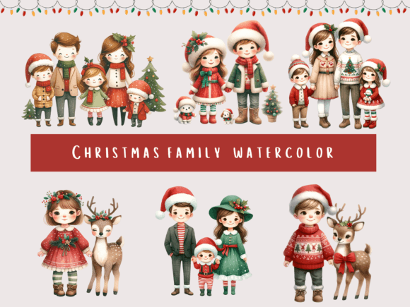 Christmas Family Watercolor: A Review for Illustrations Sellers