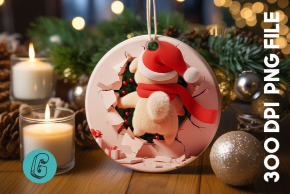 Cute Dog Christmas Ornament Back 33 for Illustrations