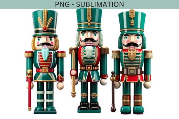 Green Christmas Nutcrackers Boy PNG for Brand Illustrations