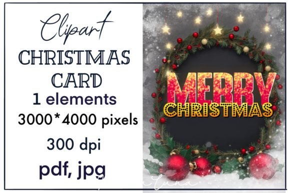 Merry Christmas Card, Digital Paperс,JPG: A Review for Illustrations