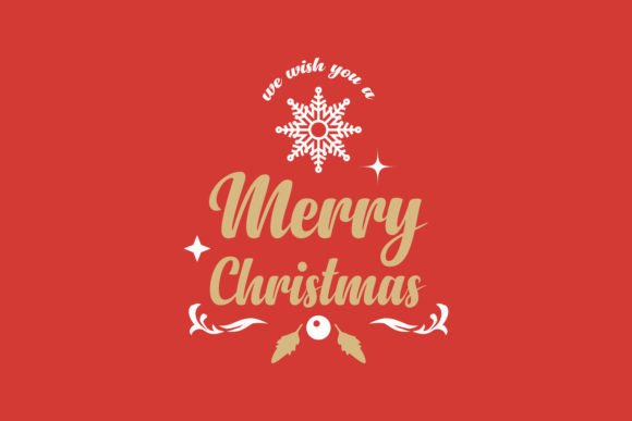 Merry Christmas Text with Snowflake Art for Illustrations