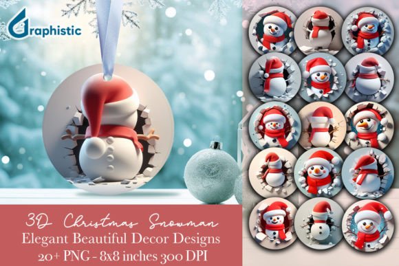 Ornament 2-side Snowman Christmas Bundle: A Designer's Review of Seasonal Illustrations