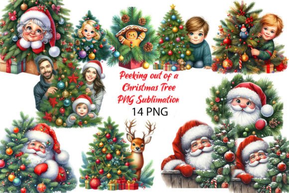 Peeking out of a Christmas Tree PNG: A Review for Modern Illustrations