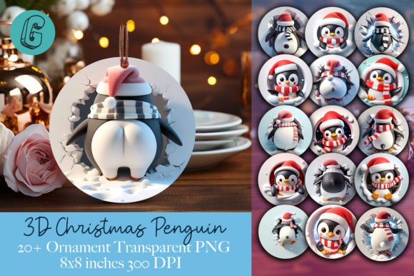 Penguin Christmas Ornament 2-sided Pack Review