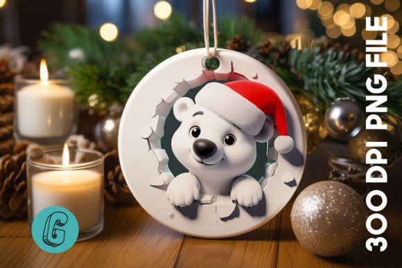 Polar Bear Christmas Ornament F 110: A Designer's Review of Seasonal Illustrations