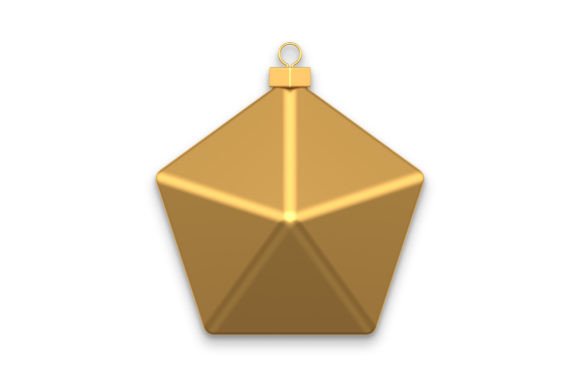 Polygonal Christmas Bauble 3d for Modern Illustrations