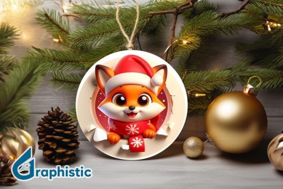 Real-World Review: Fox 3D Christmas Ornament PNG Front 08