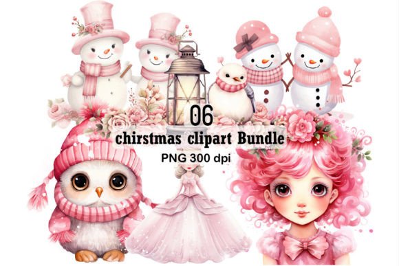 Vintage Christmas Clipart Bundle Png for Illustrations