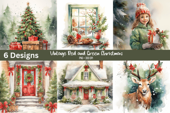 Vintage Red and Green Christmas: A Designer's Review of Seasonal Illustrations